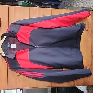 Adidas: Men's Full-zip Windbreaker (circa 2008) Black/Red, XL